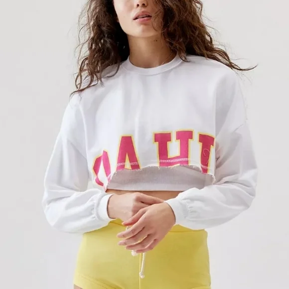 NWT Out From Under (UO) Beach Vibes Long Sleeve Crop Sweatshirt Small - Picture 3 of 9